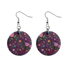 Floral Pattern Mini Button Earrings by Valentinaart