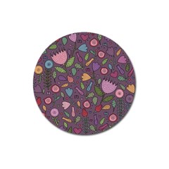 Floral Pattern Magnet 3  (round)