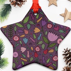 Floral Pattern Star Ornament (two Sides)