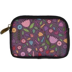 Floral Pattern Digital Camera Leather Case by Valentinaart