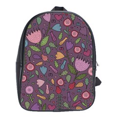 Floral Pattern School Bag (large) by Valentinaart