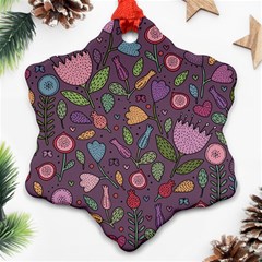 Floral Pattern Snowflake Ornament (two Sides)