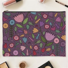 Floral Pattern Cosmetic Bag (xxxl) by Valentinaart