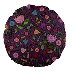 Floral Pattern Large 18  Premium Round Cushions by Valentinaart