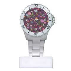 Floral Pattern Plastic Nurses Watch by Valentinaart