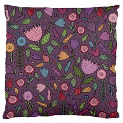 Floral Pattern Standard Flano Cushion Case (one Side)