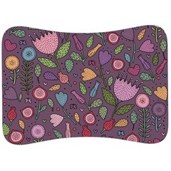 Floral Pattern Velour Seat Head Rest Cushion