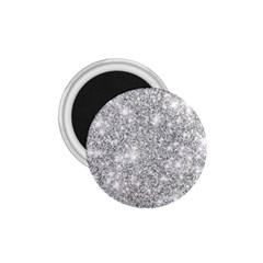 Silver And White Glitters Metallic Finish Party Texture Background Imitation 1 75  Magnets by genx