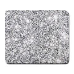 Silver And White Glitters Metallic Finish Party Texture Background Imitation Large Mousepads by genx