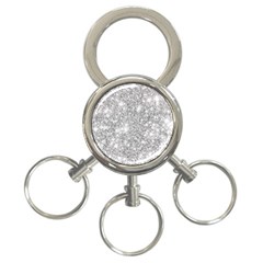 Silver And White Glitters Metallic Finish Party Texture Background Imitation 3-ring Key Chain