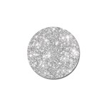 Silver and white Glitters metallic finish party texture background imitation Golf Ball Marker Front