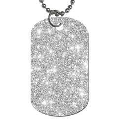 Silver And White Glitters Metallic Finish Party Texture Background Imitation Dog Tag (two Sides) by genx