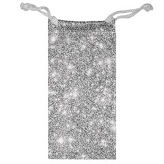 Silver And White Glitters Metallic Finish Party Texture Background Imitation Jewelry Bag by genx