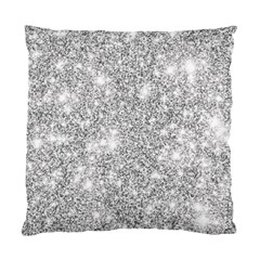 Silver And White Glitters Metallic Finish Party Texture Background Imitation Standard Cushion Case (two Sides) by genx