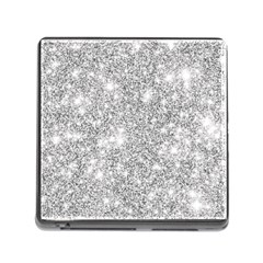 Silver And White Glitters Metallic Finish Party Texture Background Imitation Memory Card Reader (square 5 Slot) by genx