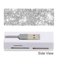 Silver And White Glitters Metallic Finish Party Texture Background Imitation Memory Card Reader (stick) by genx