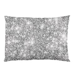 Silver And White Glitters Metallic Finish Party Texture Background Imitation Pillow Case (two Sides) by genx