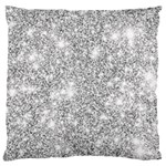 Silver and white Glitters metallic finish party texture background imitation Large Cushion Case (One Side) Front