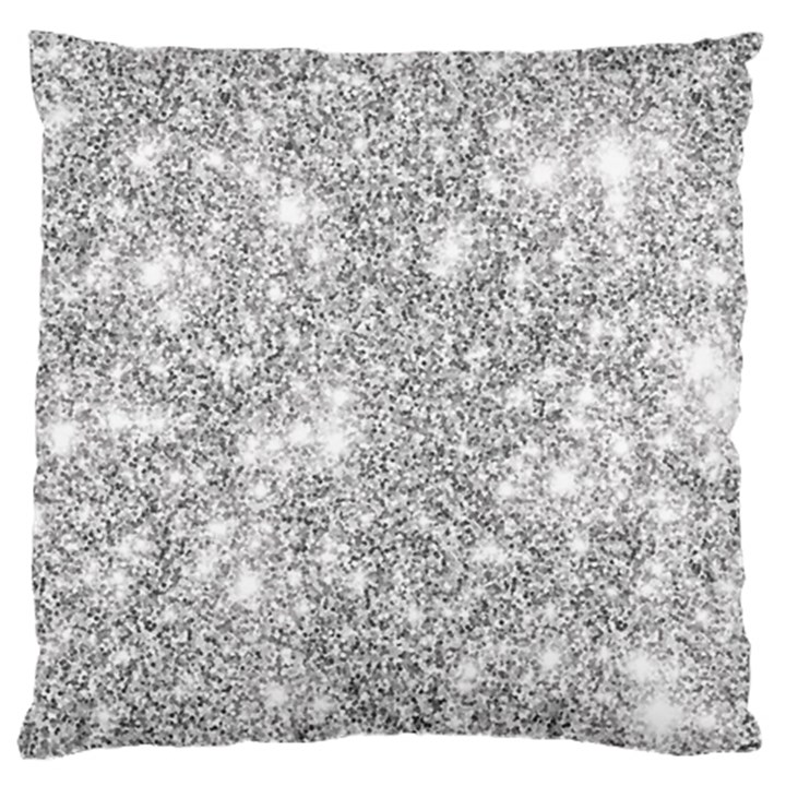 Silver and white Glitters metallic finish party texture background imitation Large Cushion Case (One Side)