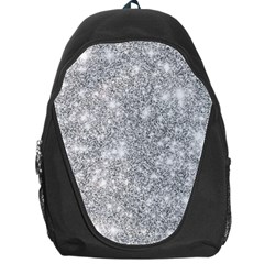 Silver And White Glitters Metallic Finish Party Texture Background Imitation Backpack Bag by genx