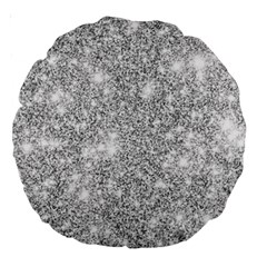 Silver and white Glitters metallic finish party texture background imitation Large 18  Premium Round Cushions