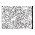 Silver and white Glitters metallic finish party texture background imitation Double Sided Fleece Blanket (Small)  45 x34  Blanket Front