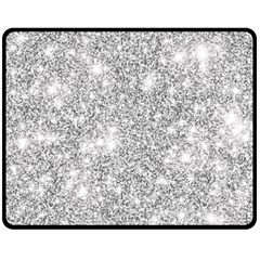 Silver And White Glitters Metallic Finish Party Texture Background Imitation Double Sided Fleece Blanket (medium)  by genx