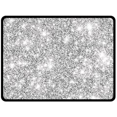 Silver And White Glitters Metallic Finish Party Texture Background Imitation Double Sided Fleece Blanket (large)  by genx