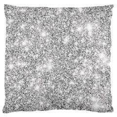 Silver And White Glitters Metallic Finish Party Texture Background Imitation Standard Flano Cushion Case (one Side) by genx