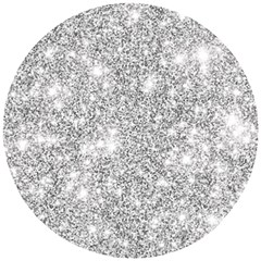 Silver And White Glitters Metallic Finish Party Texture Background Imitation Wooden Puzzle Round by genx