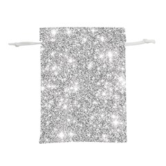 Silver and white Glitters metallic finish party texture background imitation Lightweight Drawstring Pouch (L)