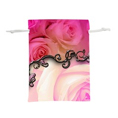 Decorative Elegant Roses Lightweight Drawstring Pouch (m) by FantasyWorld7