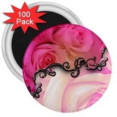 Decorative Elegant Roses 3  Magnets (100 Pack) by FantasyWorld7