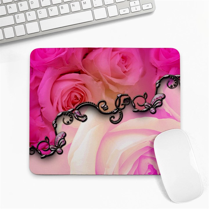 Decorative Elegant Roses Large Mousepads