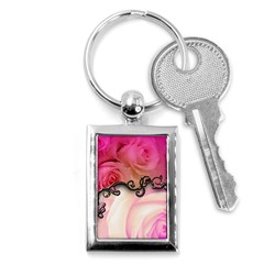 Decorative Elegant Roses Key Chain (rectangle) by FantasyWorld7