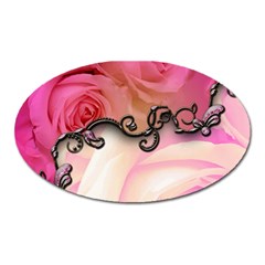 Decorative Elegant Roses Oval Magnet