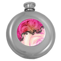 Decorative Elegant Roses Round Hip Flask (5 Oz) by FantasyWorld7