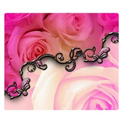 Decorative Elegant Roses Double Sided Flano Blanket (small)  by FantasyWorld7