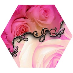 Decorative Elegant Roses Wooden Puzzle Hexagon by FantasyWorld7