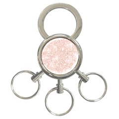 Rose Gold Pink Glitters Metallic Finish Party Texture Imitation Pattern 3-ring Key Chain by genx