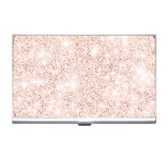 Rose Gold Pink Glitters Metallic Finish Party Texture Imitation Pattern Business Card Holder by genx