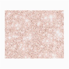 Rose Gold Pink Glitters Metallic Finish Party Texture Imitation Pattern Small Glasses Cloth by genx