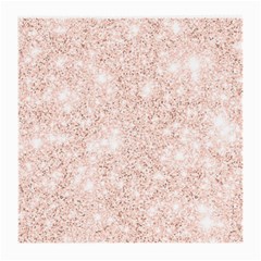 Rose Gold Pink Glitters Metallic Finish Party Texture Imitation Pattern Medium Glasses Cloth by genx