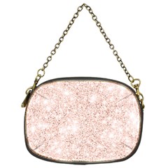 Rose Gold Pink Glitters Metallic Finish Party Texture Imitation Pattern Chain Purse (one Side) by genx