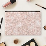 Rose Gold Pink Glitters metallic finish party texture imitation pattern Cosmetic Bag (Large) Back