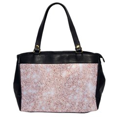 Rose Gold Pink Glitters Metallic Finish Party Texture Imitation Pattern Oversize Office Handbag by genx