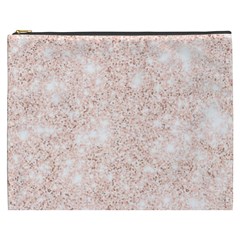 Rose Gold Pink Glitters Metallic Finish Party Texture Imitation Pattern Cosmetic Bag (xxxl) by genx