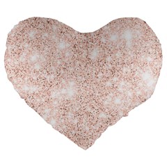 Rose Gold Pink Glitters Metallic Finish Party Texture Imitation Pattern Large 19  Premium Heart Shape Cushions by genx