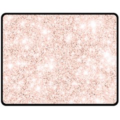 Rose Gold Pink Glitters Metallic Finish Party Texture Imitation Pattern Double Sided Fleece Blanket (medium)  by genx