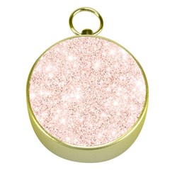 Rose Gold Pink Glitters Metallic Finish Party Texture Imitation Pattern Gold Compasses by genx